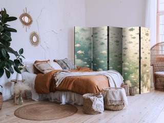 Parawan - Ryby i różnorodna roślinność - Zgrupowanie ryb w pastelowych stłumionych barwach wśród oceanicznej roślinności 225x172