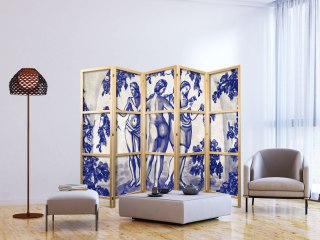 Parawan japoński - Trzy Gracje - kobiety wśród winorośli inspirowane malarstwem antycznym 225x172