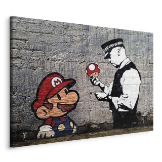 Obraz - Mario and Cop by Banksy 30x20 Standard