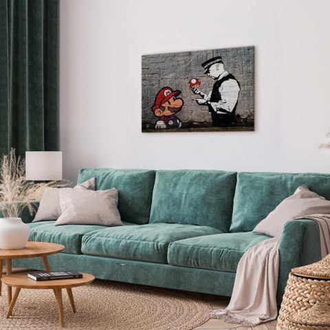 Obraz - Mario and Cop by Banksy 60x40 Premium Print