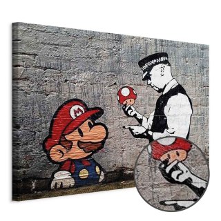 Obraz - Mario and Cop by Banksy 90x60 Premium Print