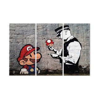 Obraz - Super Mario Mushroom Cop by Banksy 60x40 Standard