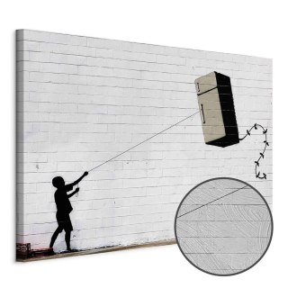 Obraz - Latająca lodówka (1-częściowy) szeroki 60x40 Premium Print