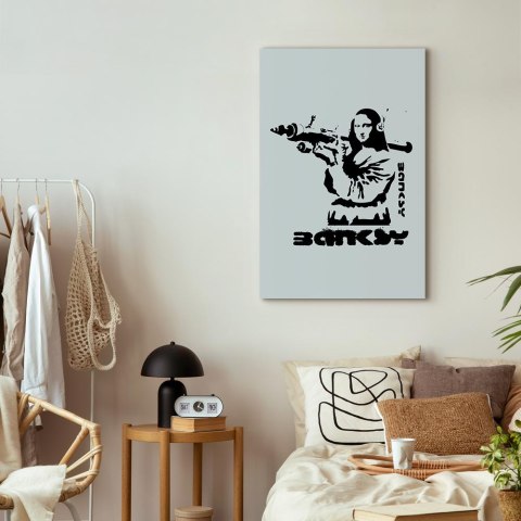 Obraz - Pojedynek kontrastów (1-częściowy) - Banksy na muralu z Mona Lisą 20x30 Standard