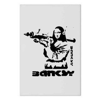 Obraz - Pojedynek kontrastów (1-częściowy) - Banksy na muralu z Mona Lisą 40x60 Premium Print