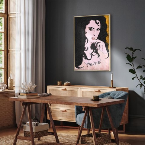 Obraz - Amore Mio (1-częściowy) pionowy 60x90 W ramie drewnianej naturalnej