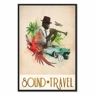 Obraz - Sound Travel (1-częściowy) pionowy 40x60 W ramie drewnianej czarnej