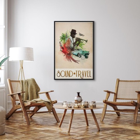 Obraz - Sound Travel (1-częściowy) pionowy 40x60 W ramie drewnianej czarnej