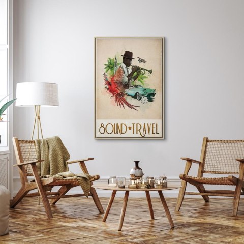 Obraz - Sound Travel (1-częściowy) pionowy 40x60 W ramie drewnianej naturalnej