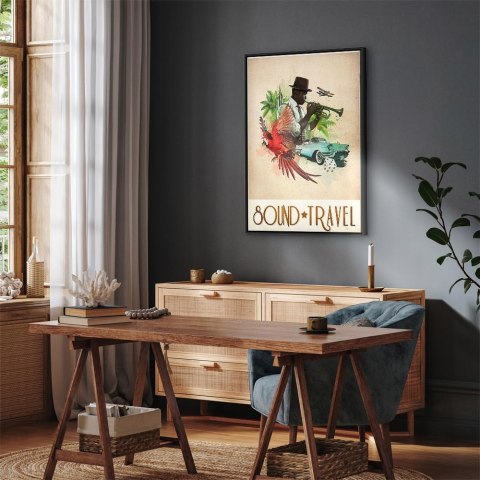 Obraz - Sound Travel (1-częściowy) pionowy 60x90 W ramie drewnianej czarnej