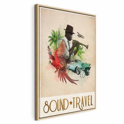 Obraz - Sound Travel (1-częściowy) pionowy 60x90 W ramie drewnianej naturalnej