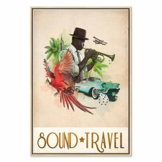 Obraz - Sound Travel (1-częściowy) pionowy 60x90 W ramie drewnianej naturalnej