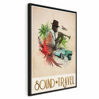 Obraz - Sound Travel (1-częściowy) pionowy 80x120 W ramie drewnianej czarnej