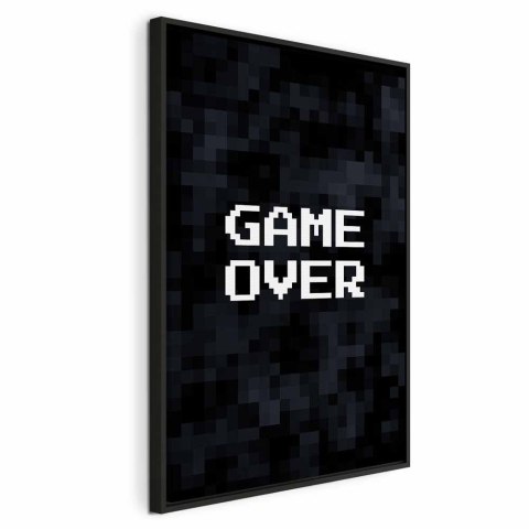 Obraz - Game Over w pikselach 40x60 W ramie drewnianej czarnej