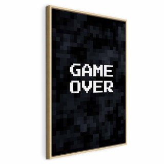 Obraz - Game Over w pikselach 40x60 W ramie drewnianej naturalnej