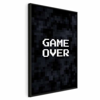 Obraz - Game Over w pikselach 60x90 W ramie drewnianej czarnej