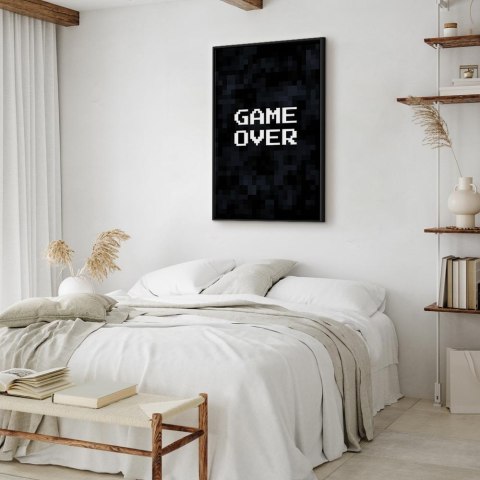 Obraz - Game Over w pikselach 60x90 W ramie drewnianej czarnej
