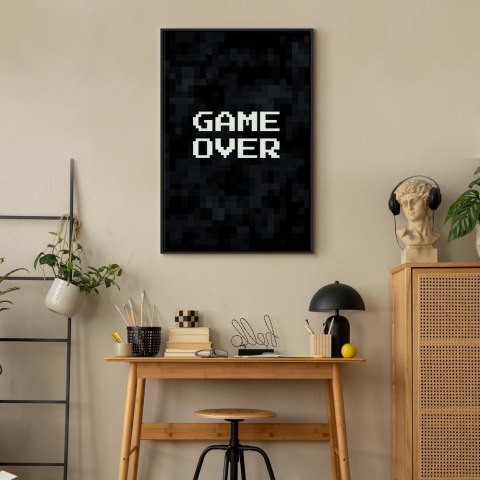 Obraz - Game Over w pikselach 60x90 W ramie drewnianej czarnej
