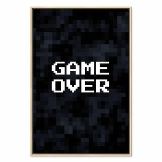 Obraz - Game Over w pikselach 60x90 W ramie drewnianej naturalnej