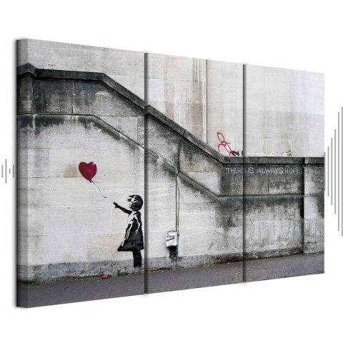Obraz - Girl With a Balloon by Banksy 120x80 Akustyczny