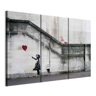 Obraz - Girl With a Balloon by Banksy 120x80 Na płótnie włoskim