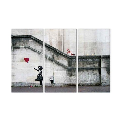 Obraz - Girl With a Balloon by Banksy 90x60 Standard