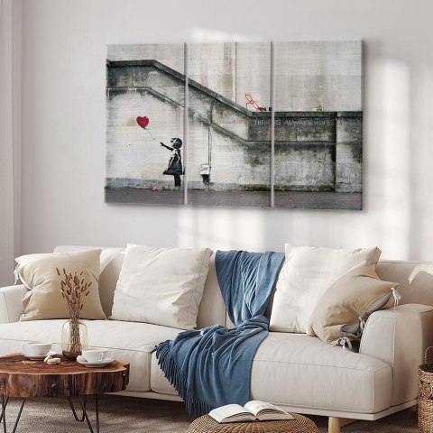 Obraz - Girl With a Balloon by Banksy 90x60 Standard