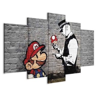 Obraz - Super Mario Mushroom Cop (Banksy) 200x100 Standard