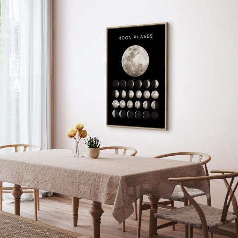 Obraz - Fazy księżyca (1-częściowy) pionowy 80x120 W ramie drewnianej naturalnej