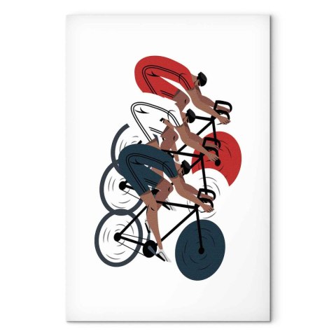 Obraz - Wyścig kolarski, zawodnicy na jasnym tle - ilustracja 20x30 Premium Print
