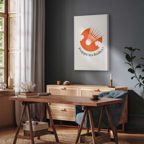 Obraz - Lotka do badmintona na tle pomarańczowego koła 20x30 Standard
