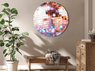 Obraz okrągły - Kula dyskotekowa rose gold 40x40