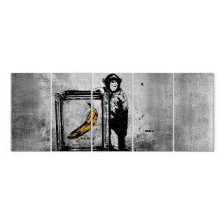 Obraz - Banksy: Małpa z ramą 100x40 Akustyczny
