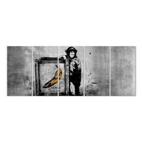 Obraz - Banksy: Małpa z ramą 100x40 Standard