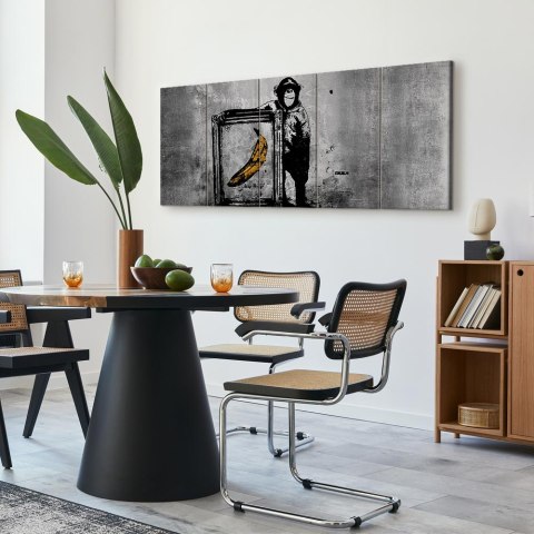 Obraz - Banksy: Małpa z ramą 200x80 Premium Print