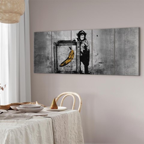 Obraz - Banksy: Małpa z ramą 200x80 Standard