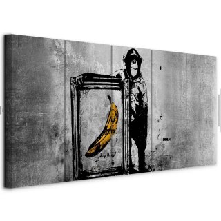 Obraz - Banksy: Małpa z ramą 225x90 Akustyczny