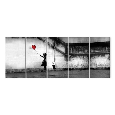 Obraz - Banksy: Uciekający balon 100x40 Standard