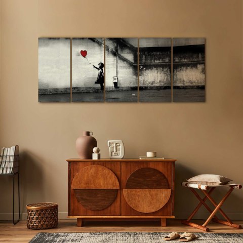 Obraz - Banksy: Uciekający balon 225x90 Premium Print