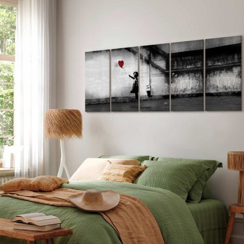 Obraz - Banksy: Uciekający balon 225x90 Premium Print