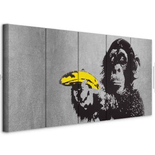 Obraz - Małpa i banan 200x80 Akustyczny