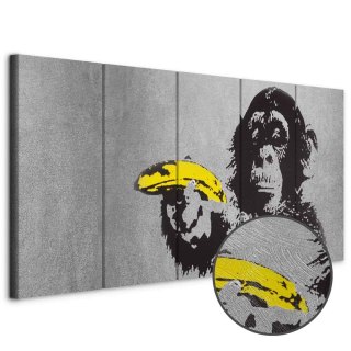 Obraz - Małpa i banan 200x80 Premium Print