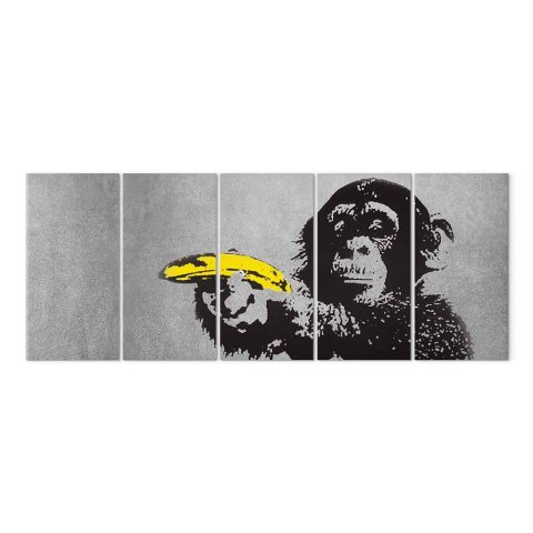 Obraz - Małpa i banan 200x80 Standard
