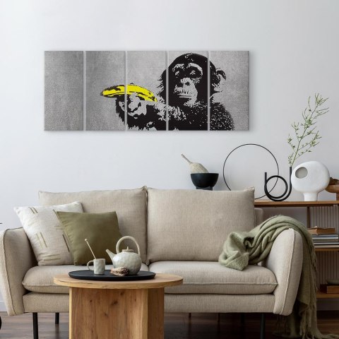 Obraz - Małpa i banan 200x80 Standard