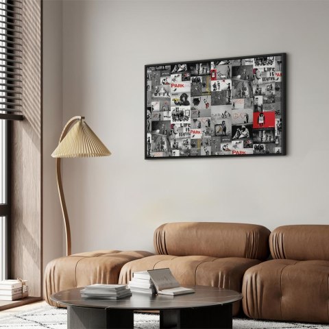 Obraz - Street Art: Banksy 120x80 W ramie drewnianej czarnej