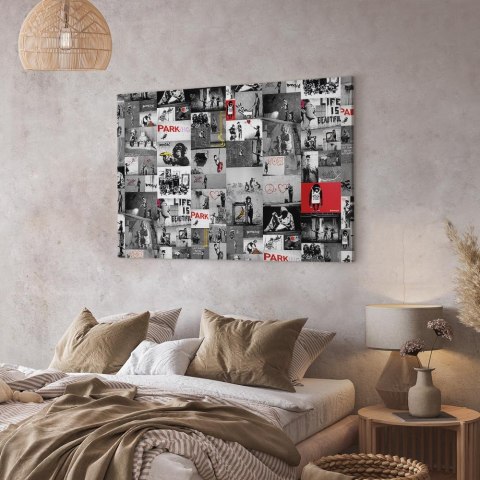 Obraz - Street Art: Banksy 30x20 Na płótnie włoskim