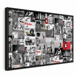 Obraz - Street Art: Banksy 60x40 W ramie drewnianej czarnej