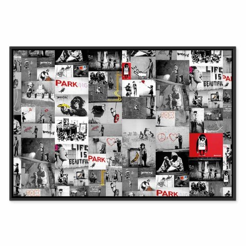 Obraz - Street Art: Banksy 60x40 W ramie drewnianej czarnej