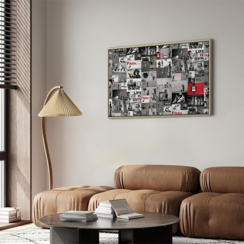 Obraz - Street Art: Banksy 60x40 W ramie drewnianej naturalnej