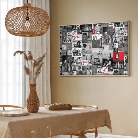 Obraz - Street Art: Banksy 60x40 W ramie drewnianej naturalnej